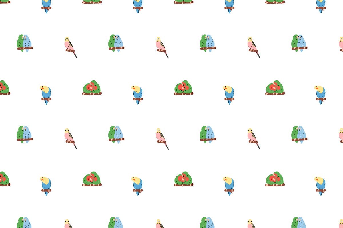 Cute parrot birds seamless patterns, a Pattern Graphic by Good Studio (Photo 3 of 6)