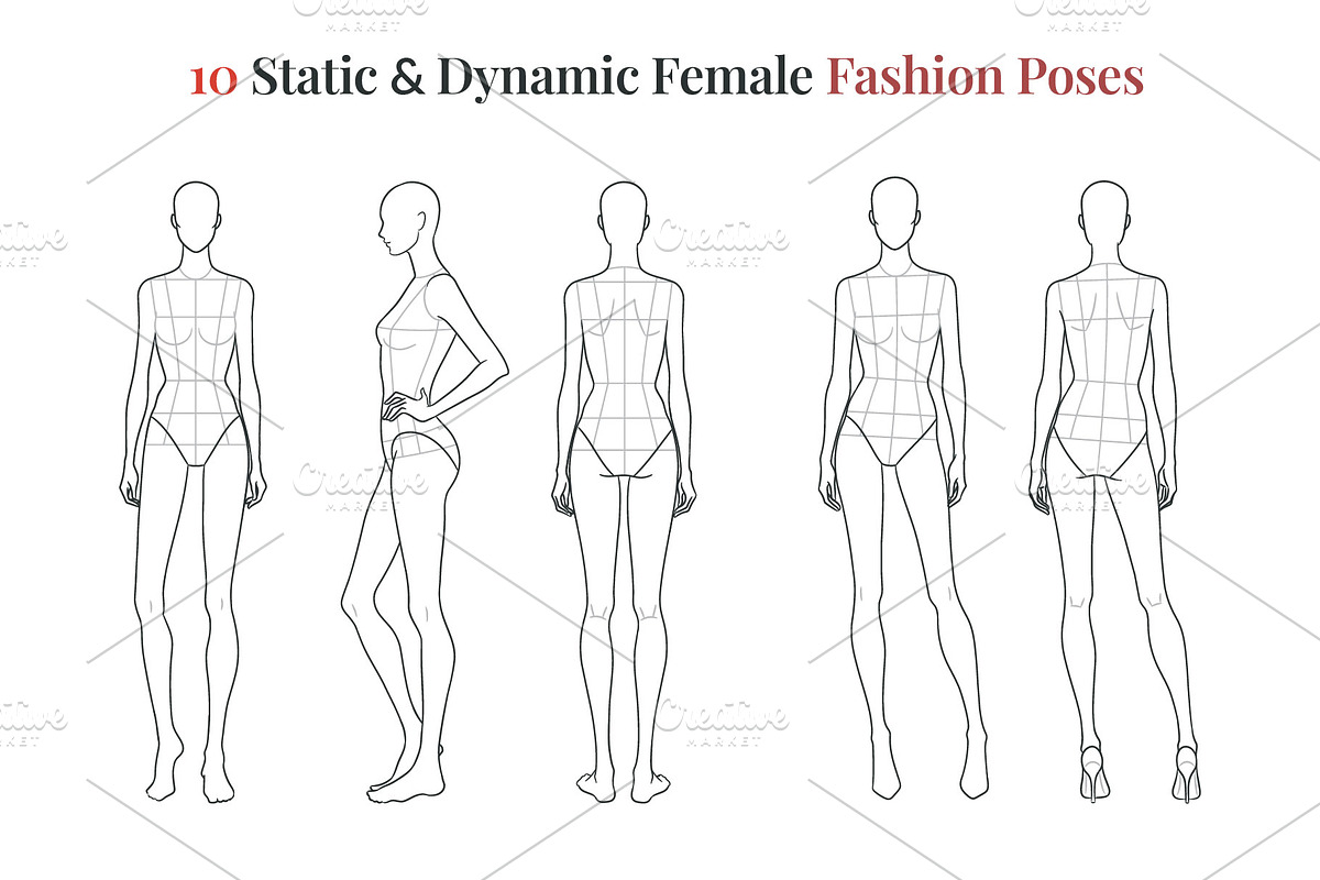 Female Fashion Croquis Bundle, a Person Illustration by Shorena Fashion Draws (Photo 3 of 13)