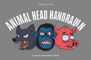 Animal Head Handrawn Vector, an Animal Illustration by Alternate Studio