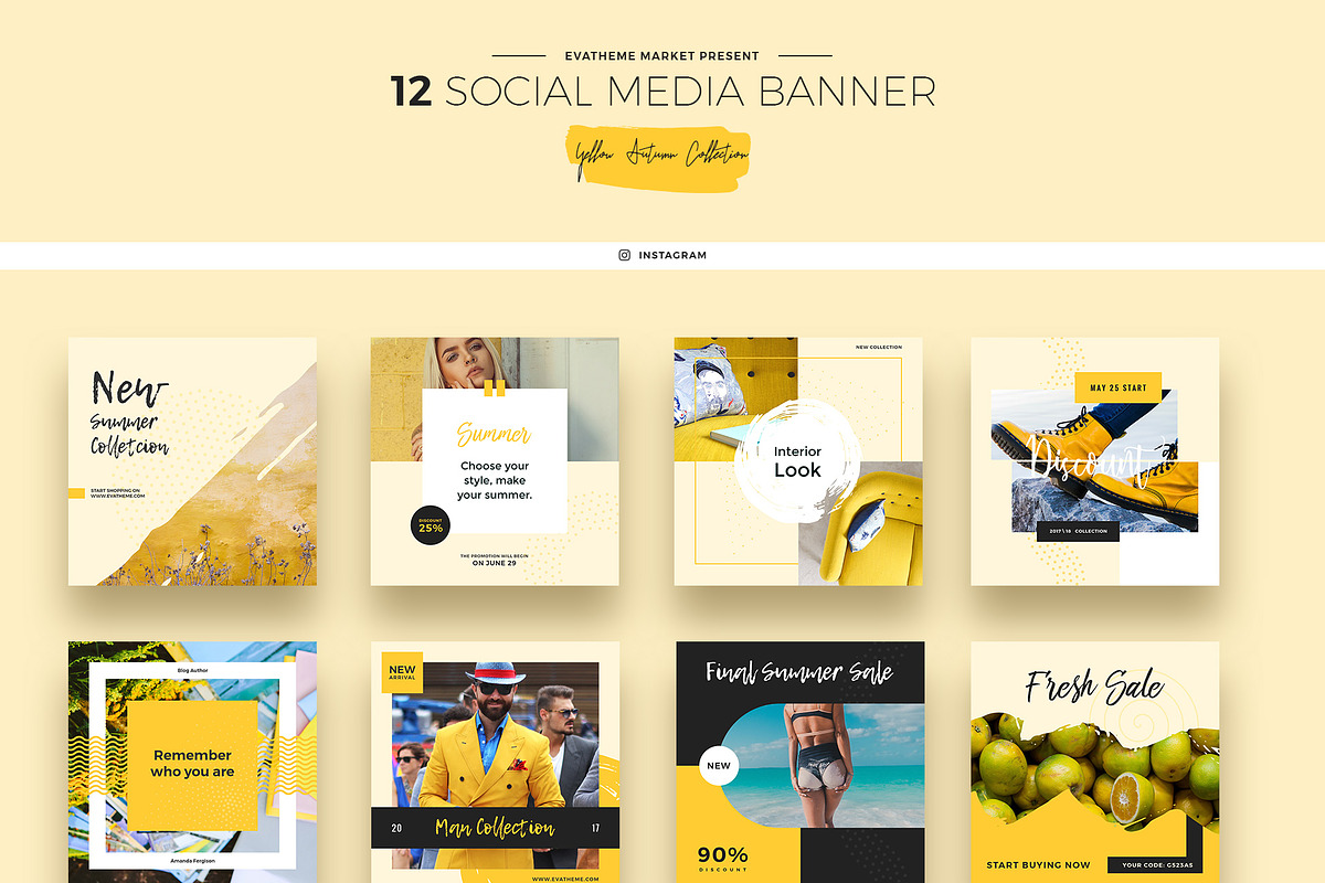 Yellow Autumn Social Media Designs, a Social Media Template by Creatoly (Photo 5 of 5)