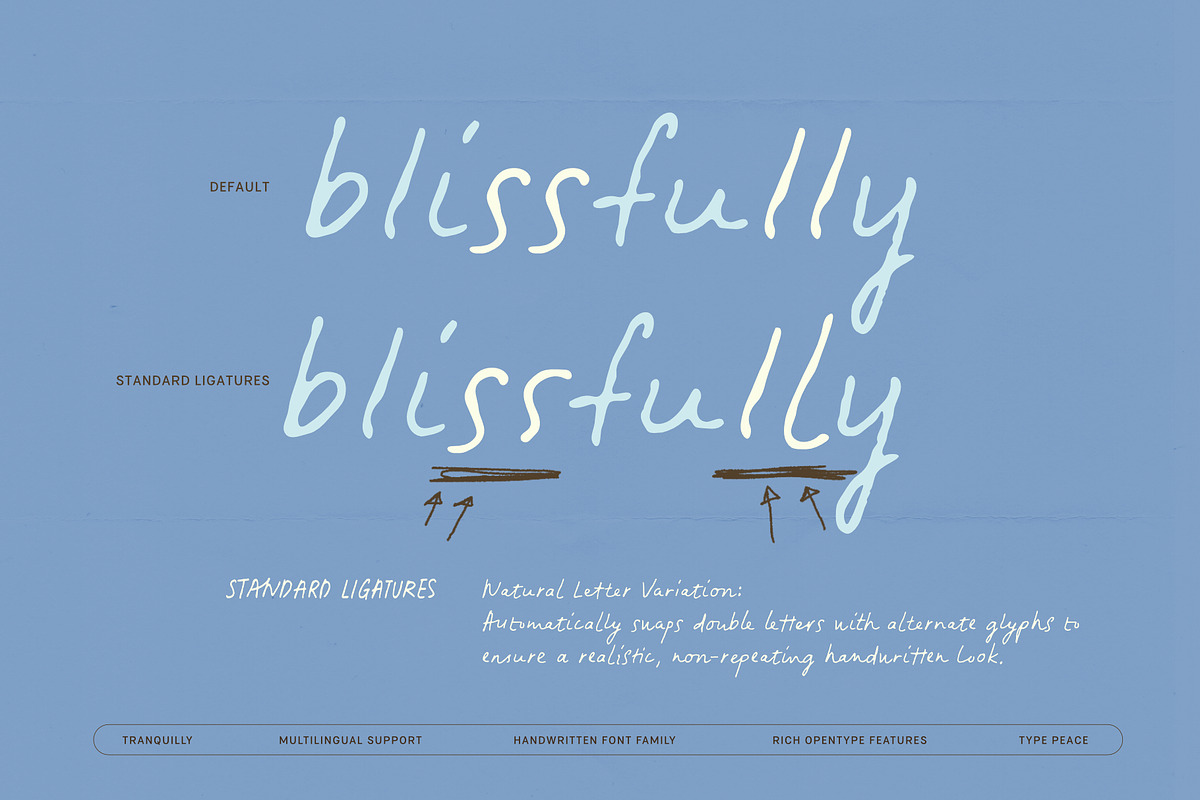 Tranquilly | Handwritten Font, a Handwritten Font by type peace (Photo 13 of 19)
