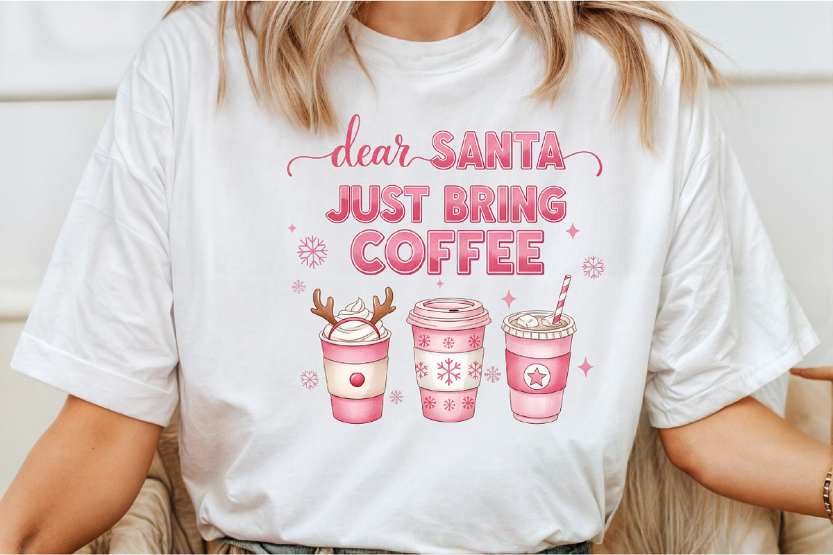 Dear Santa Just Bring Coffee Png, an Illustration by DreamCafeArt (Photo 2 of 6)