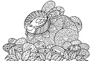 Happy Easter coloring page, an Object Graphic by Somjai King (Thumbnail 3 of 16)