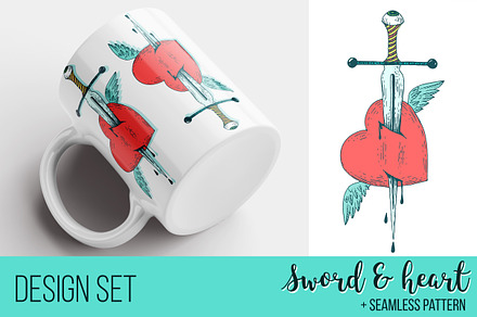 Sword & Heart design set