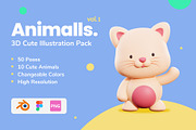 3D Animal Character Pack Vol 1, an Animal 3D Model by Algrafika_Official (Thumbnail 1 of 7)