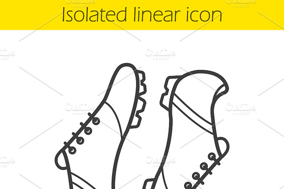 Soccer Boots Linear Icon. Vector