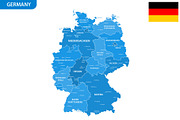 Detailed map of Germany, an Illustration by Vector Shop (Thumbnail 1 of 5)