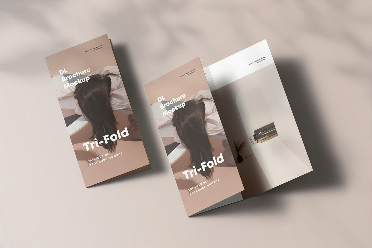 Tri-Fold DL Brochure Mock-up, an Advertising Mockup by zippypixelstudio (Photo 16 of 16)