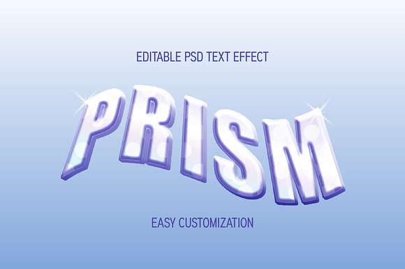 Glossy Holographic 3D Text Effect preview 3
