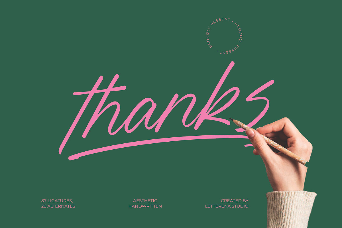 Blynkas Scripte Handwritten Font, a Script Font by Letterena Studios Script (Photo 15 of 15)