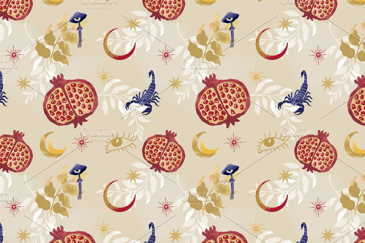 8 seamless esoteric patterns, a Decorative Illustration by SvetaDraws (Photo 10 of 11)