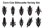 Fresh Corn Cob Silhouette Set, an Object Graphic by Designs_River (Thumbnail 1 of 3)