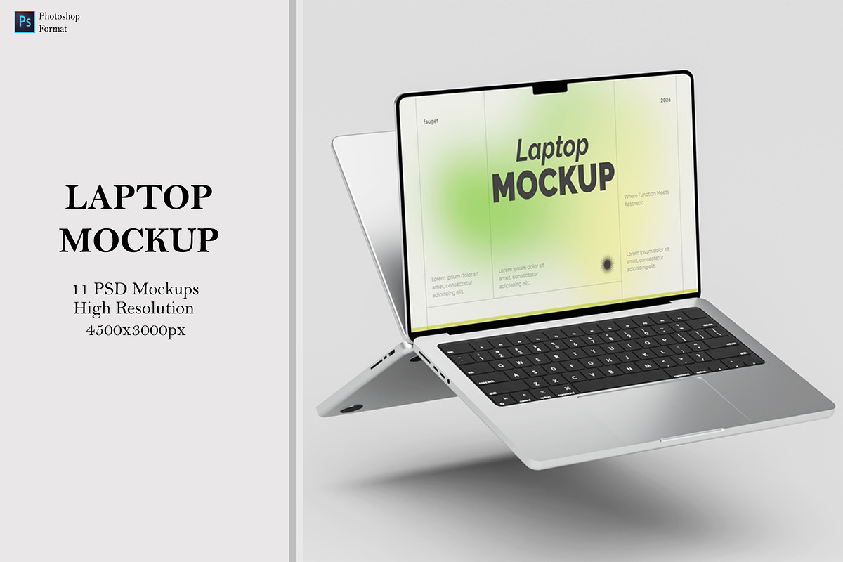 High Quality Laptop Mockup, a Mac Mockup by Ataku Design (Photo 1 of 11)