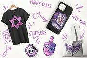 Haunted Hanukkah - Pastel Goth PNG, a Seasonal Illustration by Sonch' s Curiosities (Thumbnail 3 of 3)