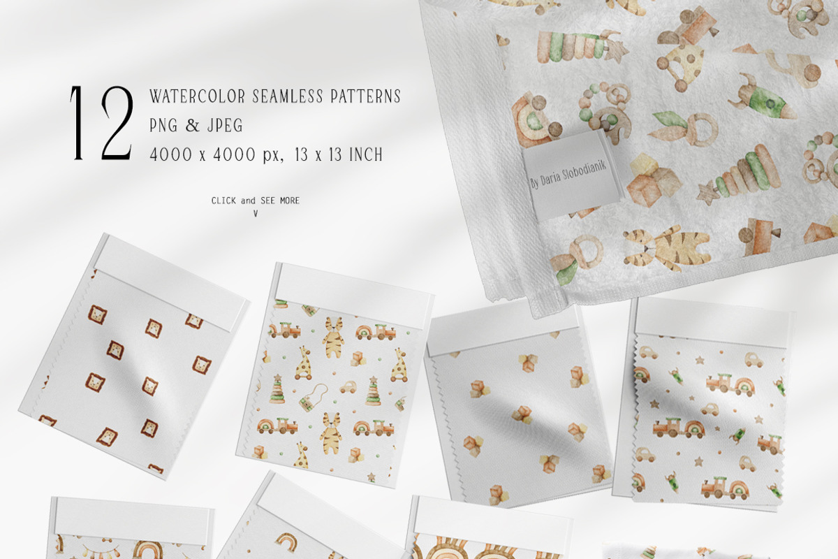 Watercolor Baby Eco Toys Clipart, an Animal Illustration by Daryartsy (Photo 5 of 6)