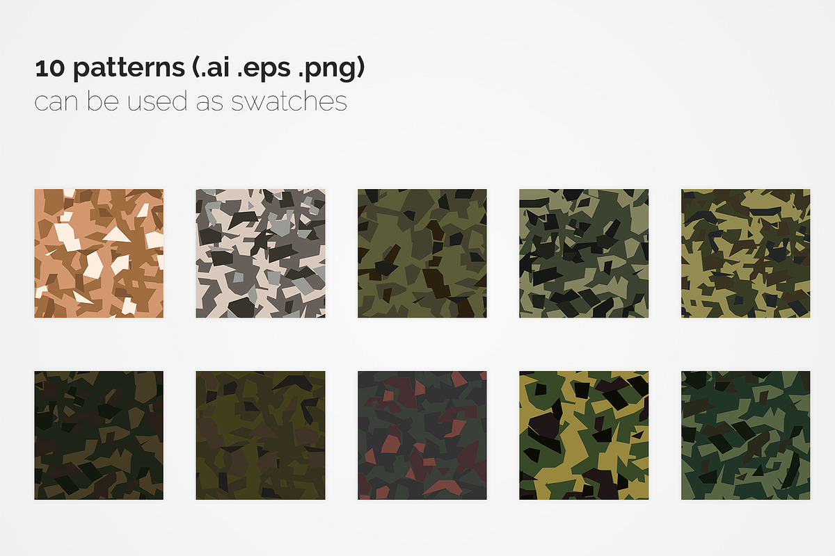 Russia Polygon Camouflage Patterns, a Pattern Graphic by 3Y_Design (Photo 2 of 5)