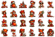 Whimsical Christmas Woodland Friends, a Seasonal Illustration by designcity5 (Thumbnail 2 of 5)