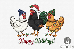 Merry Christmas Png, Chicken Christm, an Illustration by Designking