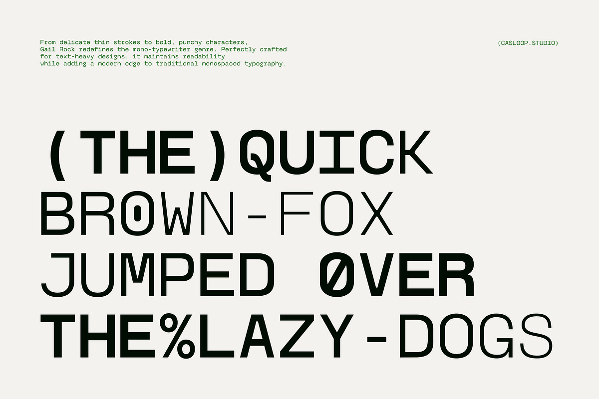 Gail Rock - Typewriter Branding Font, a Sans Serif Font by Casloop Studio (Photo 7 of 9)