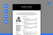 Simple Resume 3, a Resume Template by ikono.me (Thumbnail 1 of 6)