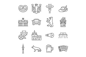 Germany line icon set, an Outline Icon by ElineDesign