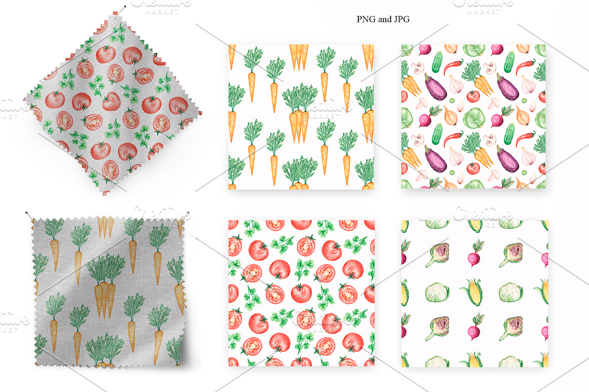 Watercolor Vegetables Collection, a Food Illustration by MayaNavits (Photo 9 of 12)