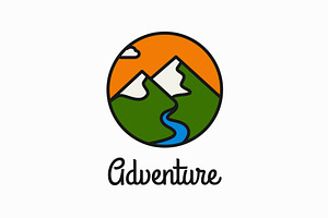 Adventure linear logo., an Object Graphic by PushLogo