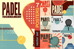 Padel tennis grunge vector posters., a Person Illustration by PoPaShop