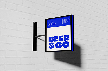 Exterior Square Sign Mockup, an Advertising Mockup by Hubzway