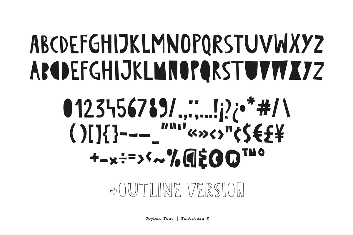 JOYBOX | Cutout font + Outline, a Sans Serif Font by Fontstein (Photo 4 of 12)