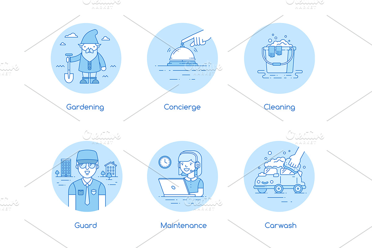 Services icons, an Outline Icon by Pykhtik Design Shop (Photo 2 of 4)
