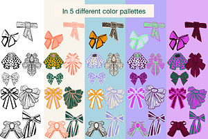 Illustrated Ribbon Bows Vectors V3