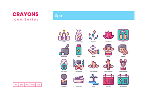 80 Spa Icons Crayons