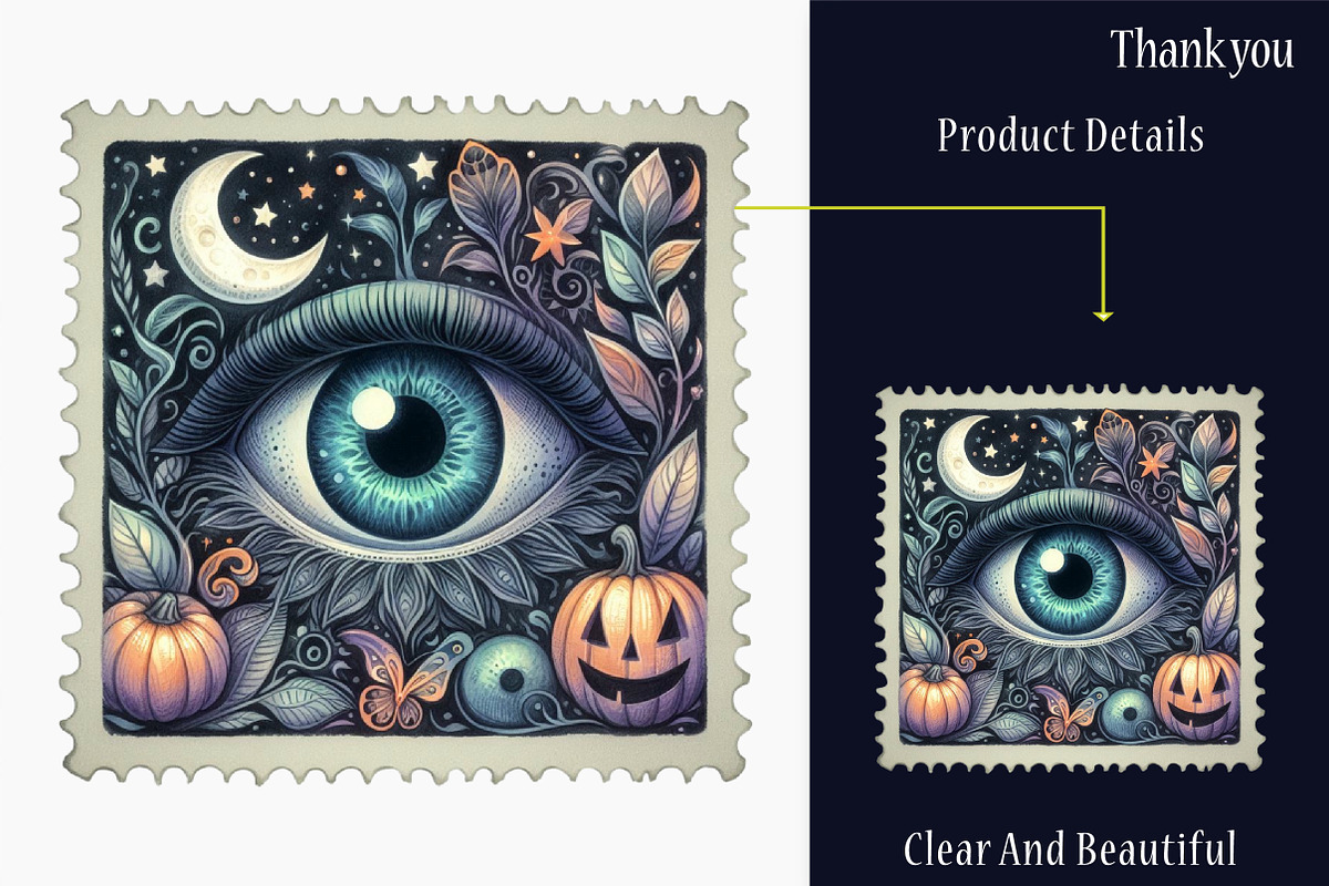 Halloween Postage Stamp Sublimation, a Graphic by designcity5 (Photo 5 of 5)