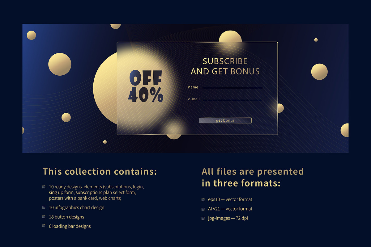 Glassmorphism effect designs, Vector, a Stationery Template by Zimages (Photo 3 of 10)
