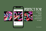 12 Liquid Glowwave Wallpapers, a Wallpaper Graphic by Incomelion (Thumbnail 3 of 6)