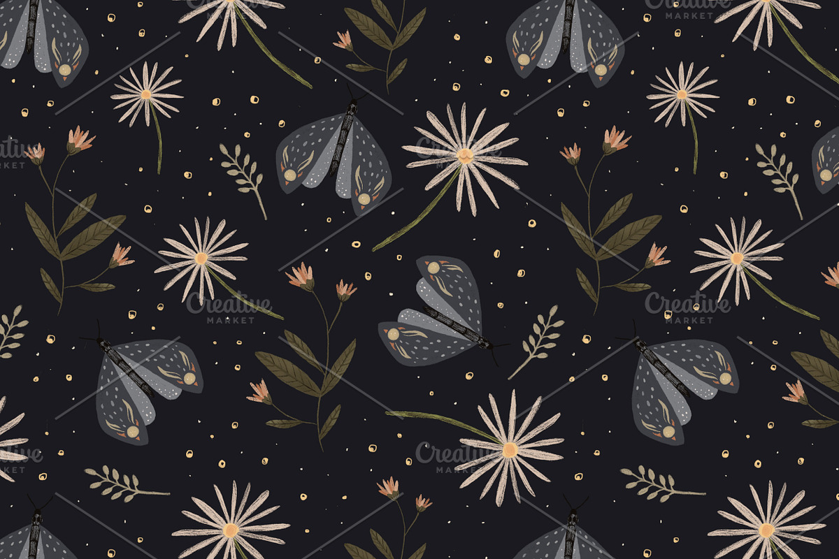 Nights & butterflies, a Pattern Graphic by DijanaDesignShop (Photo 6 of 7)