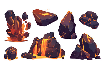 Volcanic Rocks with Lava