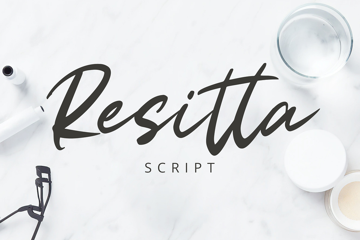 Resitta, a Script Font by Weape Studio (Photo 1 of 8)