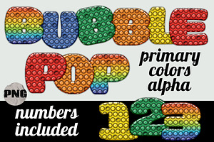 Bubble Pop Fidget Alphabet PNG Set