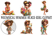 Whimsical Summer Beach Girl Clipart, an Illustration by OK Design (Thumbnail 3 of 6)