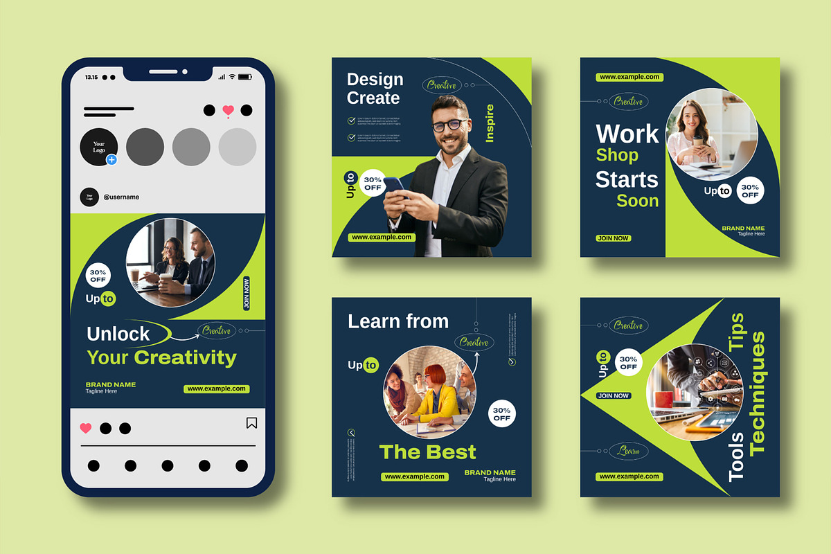 Creative Workshop Promo Social Media, a Social Media Template by MightyDesign (Photo 2 of 8)