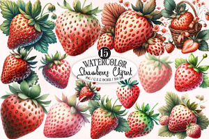 Watercolor Strawberry Clipart PNG, an Illustration by Designking