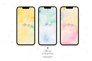 Spring Backgrounds - Watercolor Set