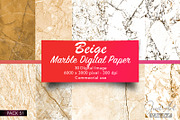 Gold and beige marble digital paper, a Texture Graphic by JustArtDigital (Thumbnail 2 of 5)