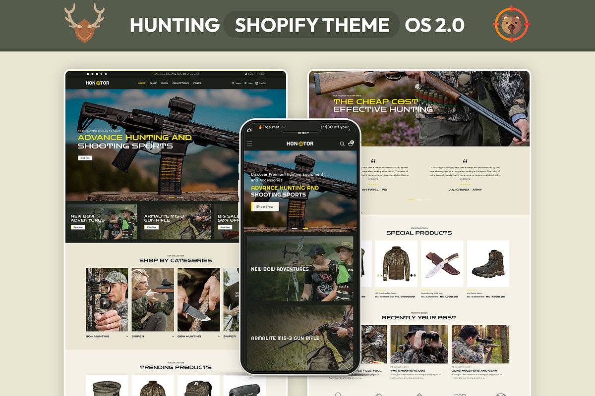 Hunting & Gun Store Shopify Theme, a Shopify Template by LogicGo Shopify Experts (Photo 1 of 5)