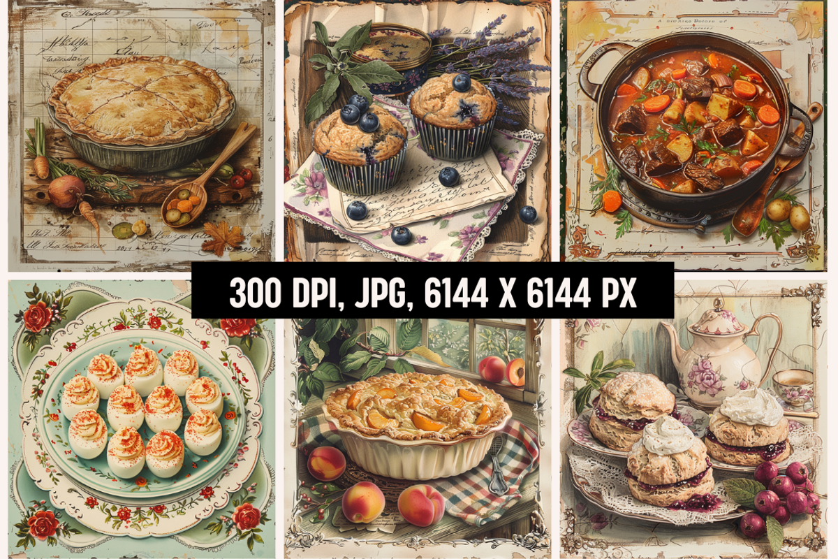 Favorite Foods Vintage Junk Journal, a Background Graphic by PrintHaven Designs (Photo 7 of 10)