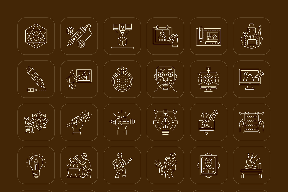 Artistic Icons Set, an Outline Icon by Prosymbols (Photo 7 of 8)