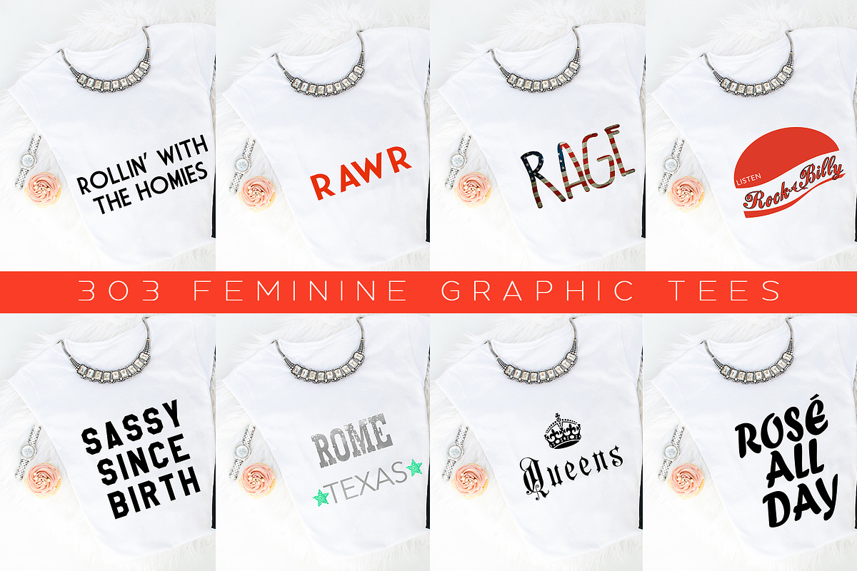 Big Bundle-Feminine Graphic Tees, a Background Graphic by iloladesign (Photo 29 of 36)