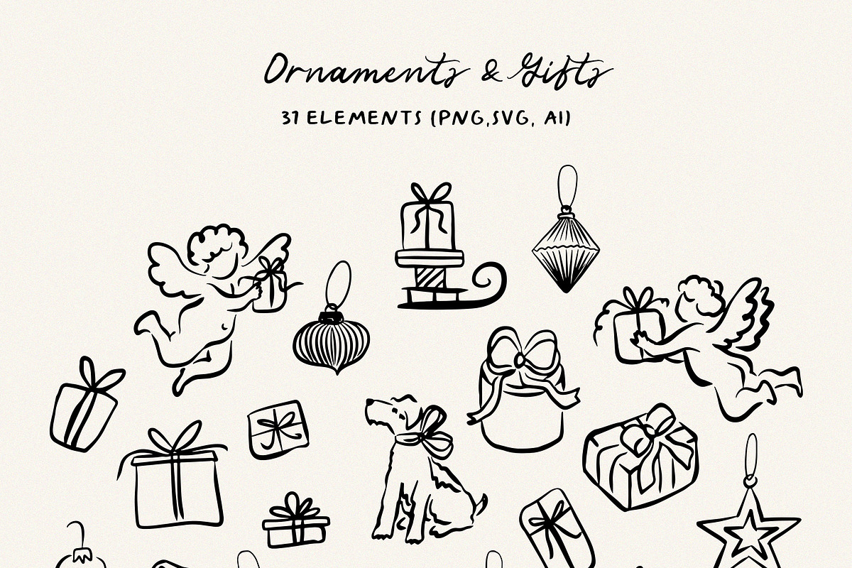 Hand Drawn Whimsical Christmas | SVG, a Seasonal Illustration by Calamar Studio (Photo 24 of 25)